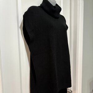 New DKNY Black Sleeveless Cashmere Turtleneck Tunic, Size M, (NWT)